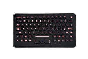 RUBBER KEYBOARD; RUGGED RUBBER 83 KEY KEYBOARD W/ TOUCHPAD AND RED BACKLIGHTING.