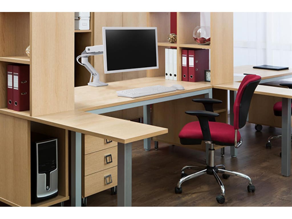 HX DESK MONITOR ARM POLISHED ALUMINUM