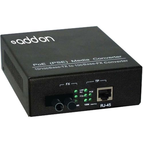 ADDON 10/100BASE-TX(RJ-45) TO 100BASE-BXD(ST) BIDI SMF 1550NM/1310NM 20KM POE ME