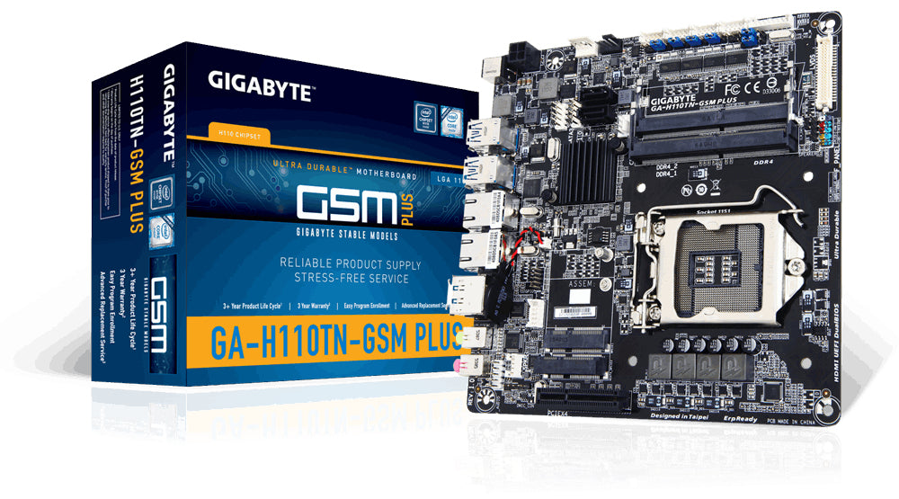Gigabyte GA-H110TN-GSM PLUS motherboard LGA 1151 (Socket H4) Mini ITX IntelA® H110