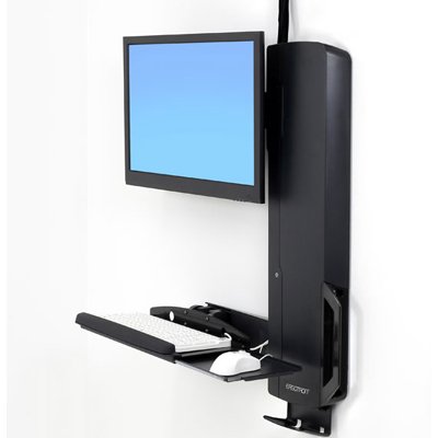 ERGOTRON STYLEVIEW SIT-STAND VERTICAL LIFT,HIGH TRAFFIC AREA (BLACK).A LOW-PROFI