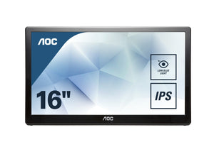 AOC Style-line I1659FWUX computer monitor 15.6" Full HD LCD Flat Matt Black