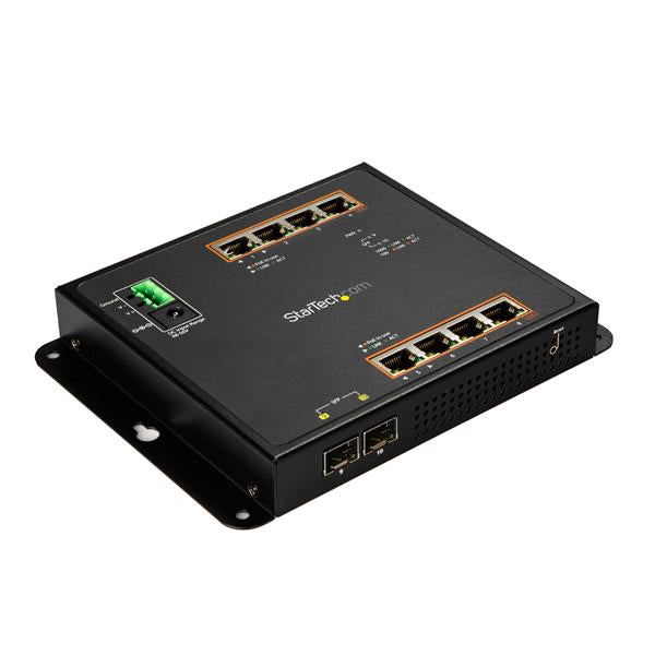 StarTech.com IES101GP2SFW network switch Managed L2 Gigabit Ethernet (10/100/1000) Black Power over Ethernet (PoE)