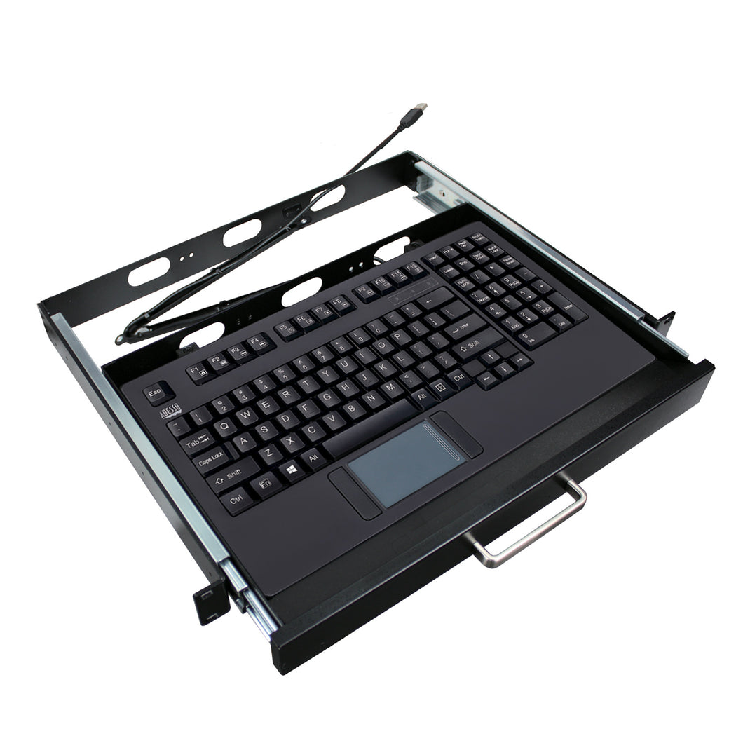 ADESSO 1U 19INCH RACKMOUNT DRAWER WITH USB TOUCHPAD KEYBOARD WHICH DESIGNED ACCO