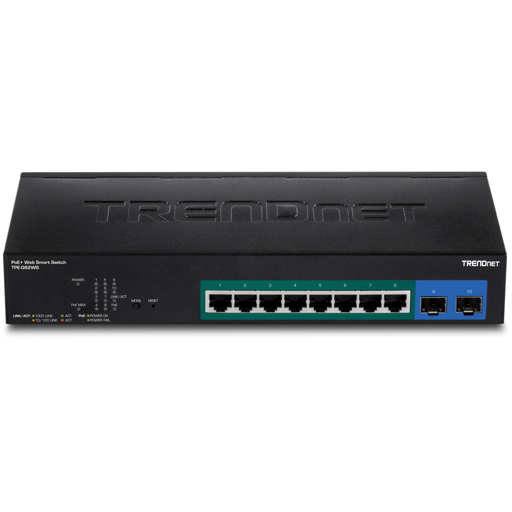 10-PORT GIGABIT WEB SMART  POE+ SWITCH,LIMITED LIFETIME WARRANTY