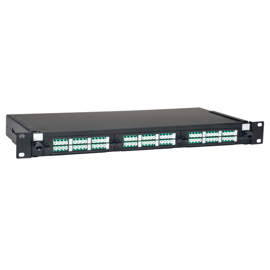 TRIPP LITE 36-PORT LC/LC RACKMOUNT FIBER ENCLOSURE FEED THRU PATCH PANEL, BLACK