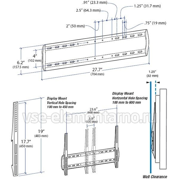LARGE DISPLAY LOW PROFILE WALL