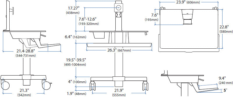 WORKFIT-C, SINGLE HD SIT-STAND WORKSTATION