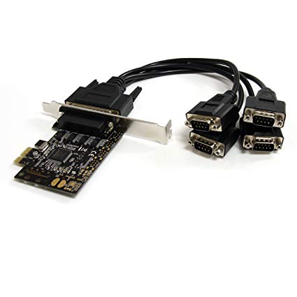 StarTech PEX4S553B 4 Port RS232 PCIE Serial Card with Breakout Cable Retail