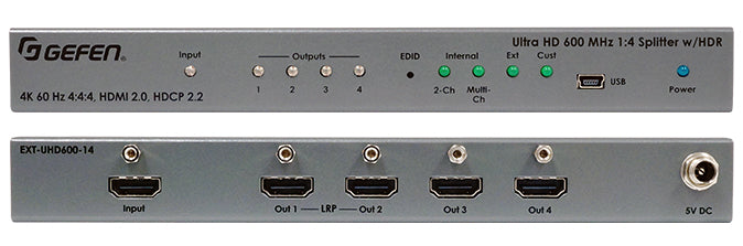 ULTRA HD 600 MHZ 1:4 SPLITTER FOR HDMI W/ HDR
