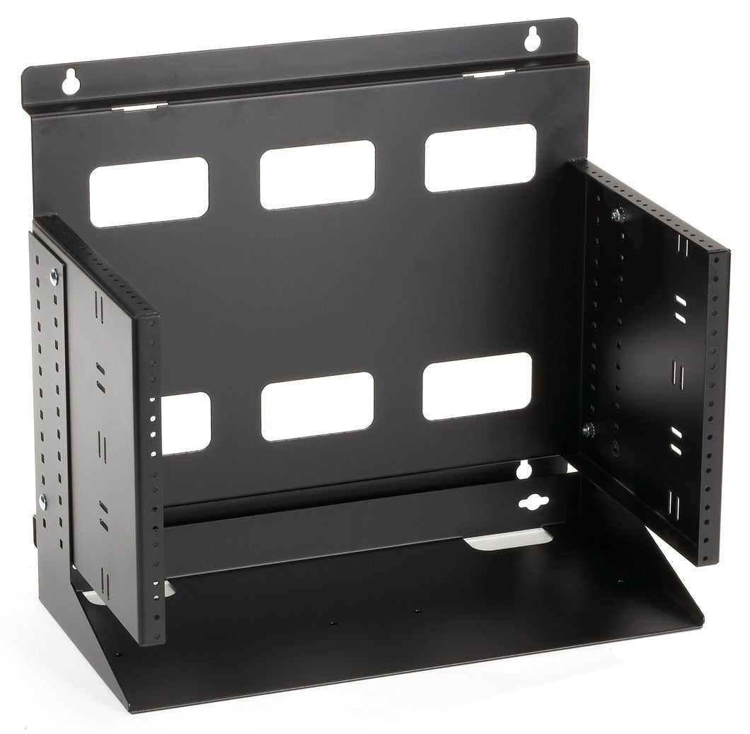 WALLMOUNT RACK - 6U, 12-24, TAPPED RAILS HOLES, 75-LB. CAPACITY, TAA, 45 DAY STA