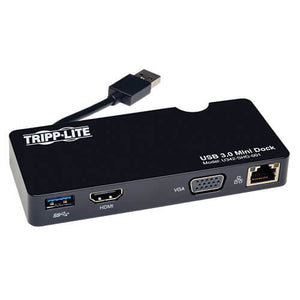 Tripp Lite USB 3.0 HDMI VGA Mini Dock Station Gigabit Ethernet HD15 RJ45