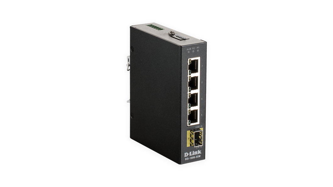 5-PORT UNMNGD INDUSTRIAL SWITCH INCL. 1 SFP PORT, -40C TO +75C