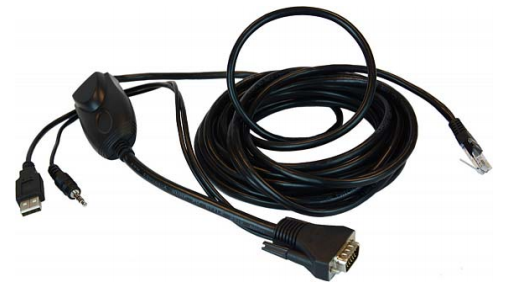 INTEGRATED KVM CABLE FOR VGA, USB AND AUDIO, 6 METERS (18 FT)