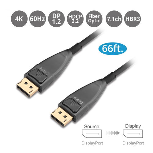 HIGH QUALITY DISPLAYPORT 1.2 ACTIVE FIBER OPTIC CABLE 30 METERS