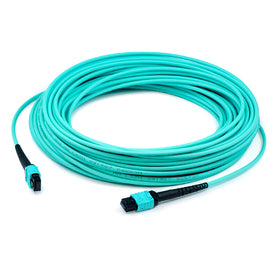 THIS IS A 25M MPO (FEMALE) TO MPO (FEMALE) 12-STRAND AQUA CROSSOVER RISER-RATED