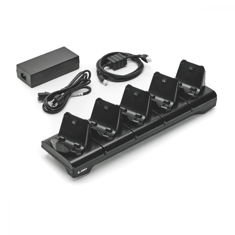 ZEBRA AIT, ACCESSORY, 5-SLOT PRINTER DOCKING CRADLE; ZQ300 SERIES; INCLUDES POWER SUPPLY AND US POWER CORD