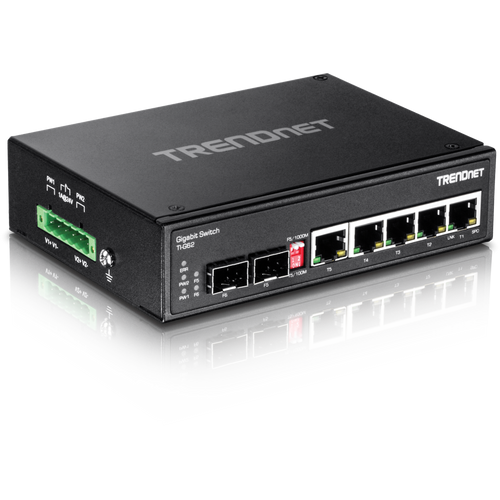 6-PORT HARDENED INDUSTRIAL GIGABIT SWITCH (5 GIGABIT / 1 SHARED SFP / 1 DEDICATE