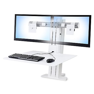 ERGOTRON WORKFIT-SR,DUAL MONITOR,SIT-STAND DESKTOP WORKSTATION (WHITE).POSITIONS