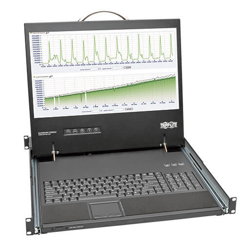 1U KVM RACK CONSOLE 19IN LCD