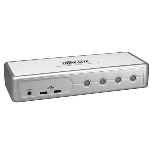 Tripp Lite 4-Port Desktop Compact DVI/USB KVM Switch w/ Audio & Cables