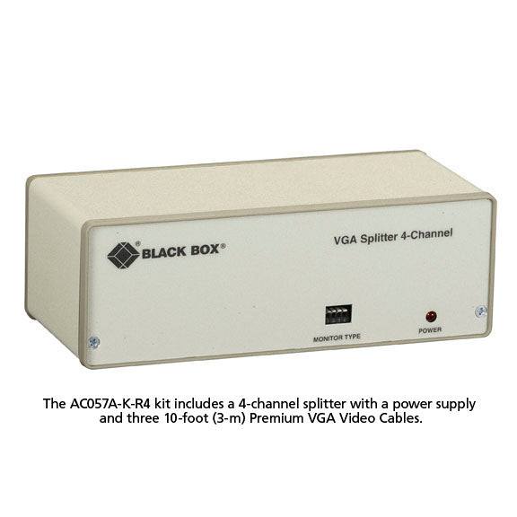 VGA VIDEO SPLITTER KIT - 4-CHANNEL, 115-VAC, GSA, TAA