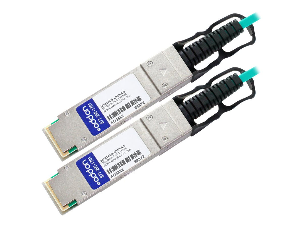 ADDON MELLANOX MFA1A00-C020 COMPATIBLE TAA COMPLIANT 100GBASE-AOC QSFP28 DIRECT