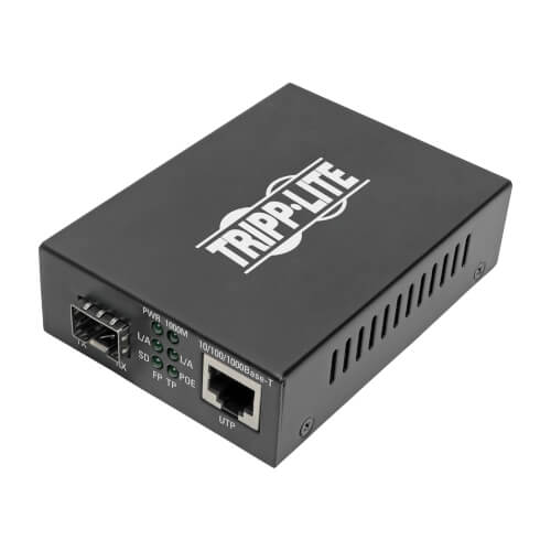 GIGABIT SFP FIBER TO ETHERNET MEDIA CONVERTER, POE+  101001000