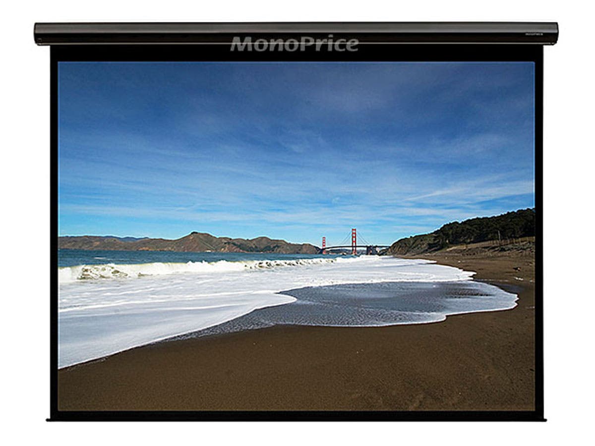 MATTE WHITE FABRIC MOTORIZED PROJ SCREEN