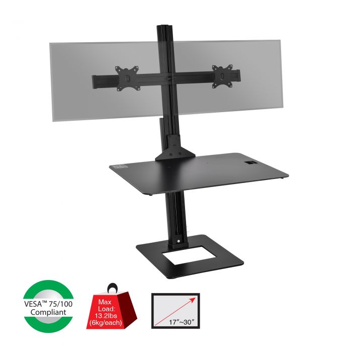 FLAT & CURVED SUPPORT SIIG CE-MT2H12-S1 MONITOR MOUNT SUPPORTS MOST STANDARD FLA
