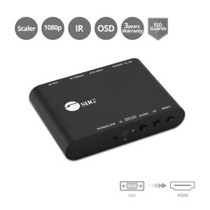 CONVERTS ANALOG PC VIDEO (VGA) WITH ANALOG STEREO AUDIO TO DIGITAL HDMI