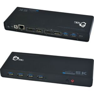 SIIG AC JU-DK0411-S1 Video Dock with USB 3.0 4K DisplayPort HDMI USB-C