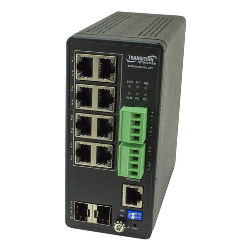 MANAGED HARDENED POE++ SWITCH, (8) 10/100/1000BASE-T POE++, (2) 100/1000BASE-X S