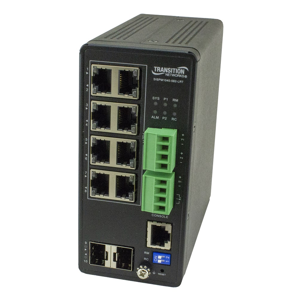 MANAGED HARDENED POE++ SWITCH, (8) 10/100/1000BASE-T POE++, (2) 100/1000BASE-X S