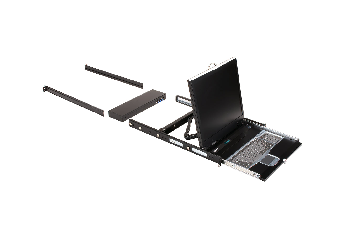 KVM LCD CONSOLE TRAY AND SWITCH - 19IN, SINGLE-RAIL, VGA, PS/2, 8-PORT, GSA, TAA