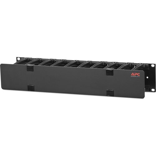 HORIZONTAL CABLE MANAGER, 2U X 4IN DEEP, SINGLE-SIDED WITH COVER