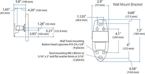 200 SERIES WALL MNT PIVOT BLACK