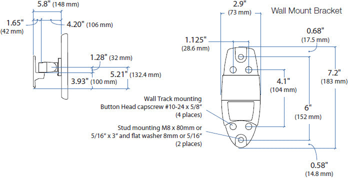 200 SERIES WALL MNT PIVOT BLACK