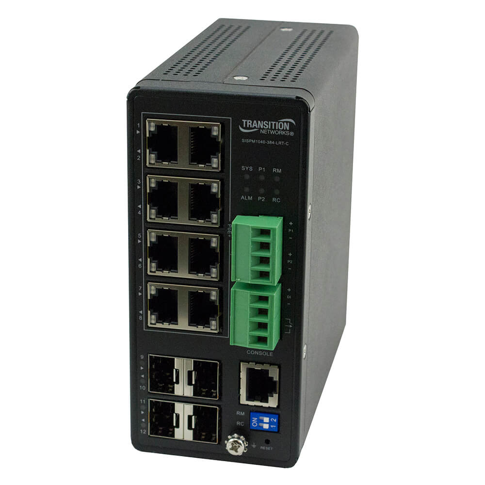 LAN SWITCH, MANAGED HARDENED POE+ SWITCH, (8) 10/100/1000BASE-T POE+, (4) 100/10
