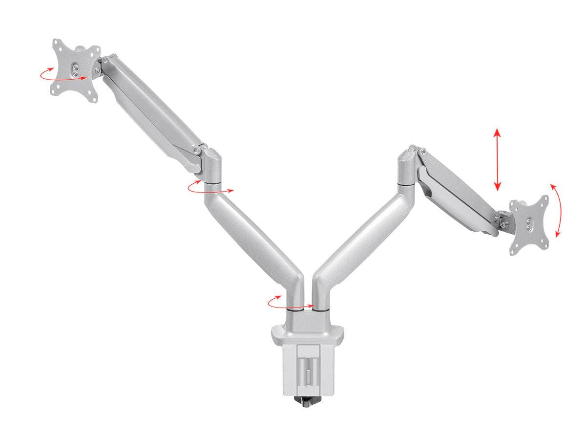 WORKSTREAM BY MONOPRICE DUAL MONITOR ADJUSTABLE GAS SPRING DESK MOUNT FOR 15 34I
