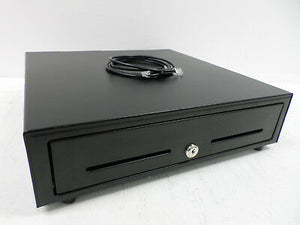 STAR MICRONICS, CASH DRAWER, CD3-1616BK58-S2, BLACK, 16WX16D, PRINTER DRIVEN, 5BILL-8COIN, 2 MEDIA SLOTS, CABLE INCLUDED