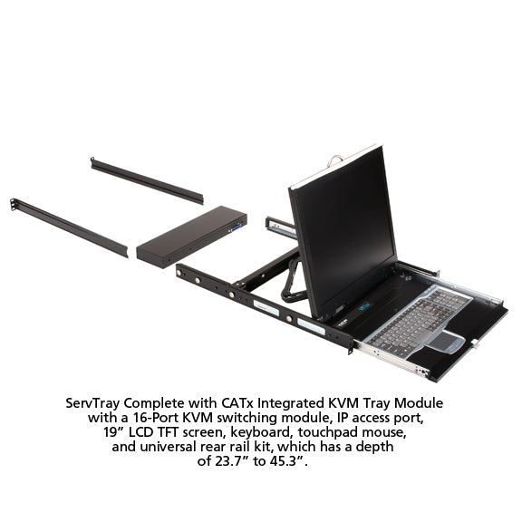 SERVTRAY 19 IN LCD CONSOLE DRAWER WITH 16-PORT CATX KVM SWITCH