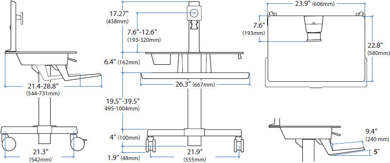 Ergotron WorkFit-C Single LD Sit-Stand Workstation