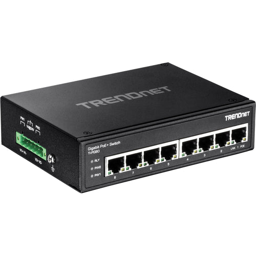 8-PORT HARDENED INDUSTRIAL GIGABIT POE+ SWITCH,LIMITED LIFETIME WARRANTY