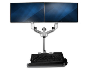 COMPACT WALL MOUNTED COMPUTER WORKSTATION FOR DUAL MONITORS UP TO 30(UP TO 19.8L