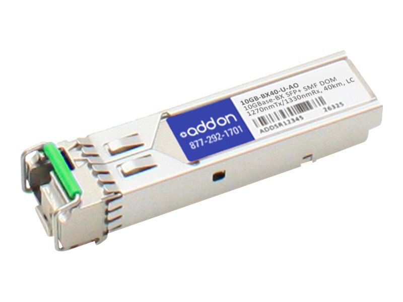 ADDON EXTREME NETWORKS 10GB-BX40-U COMPATIBLE TAA COMPLIANT 10GBASE-BX SFP+ TRAN