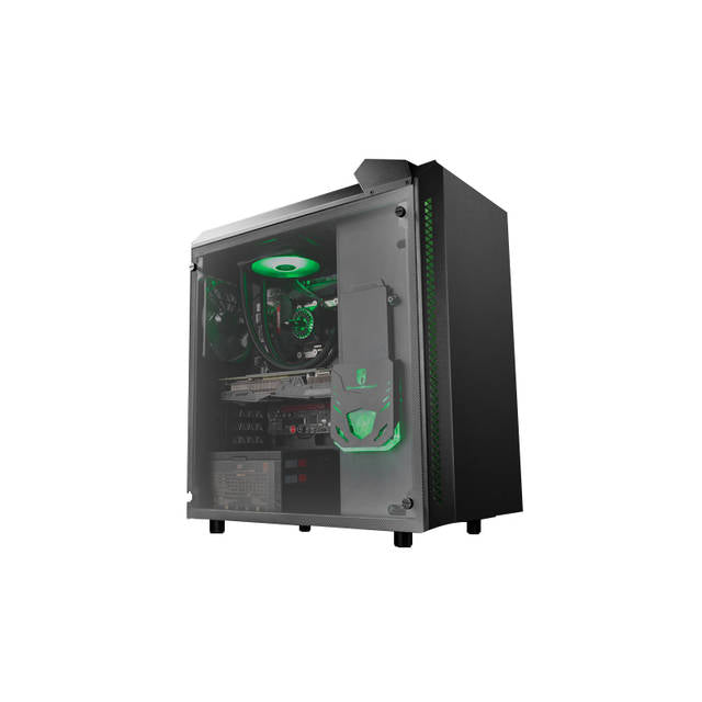 DEEPCOOL BARONKASE LIQUID BK No Power Supply ATX Mid Tower w/ Integrated 120mm Liquid Cooling System (Black)