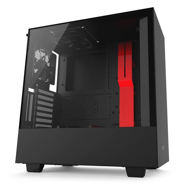 NZXT H500i No Power Supply ATX Mid Tower w/ Lighting and Fan Control (Matte Black/Red)
