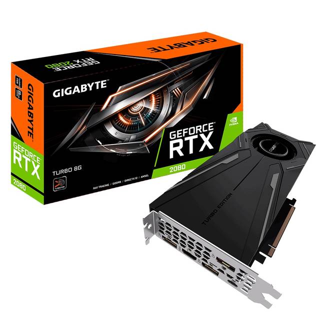 GIGABYTE NVIDIA GeForce RTX 2080 TURBO 8G GDDR6 HDMI/3DisplayPort/USB Type-C PCI-Express Video Card