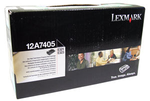 Lexmark Toner, 12A7405, Black, 6,000 pg yield